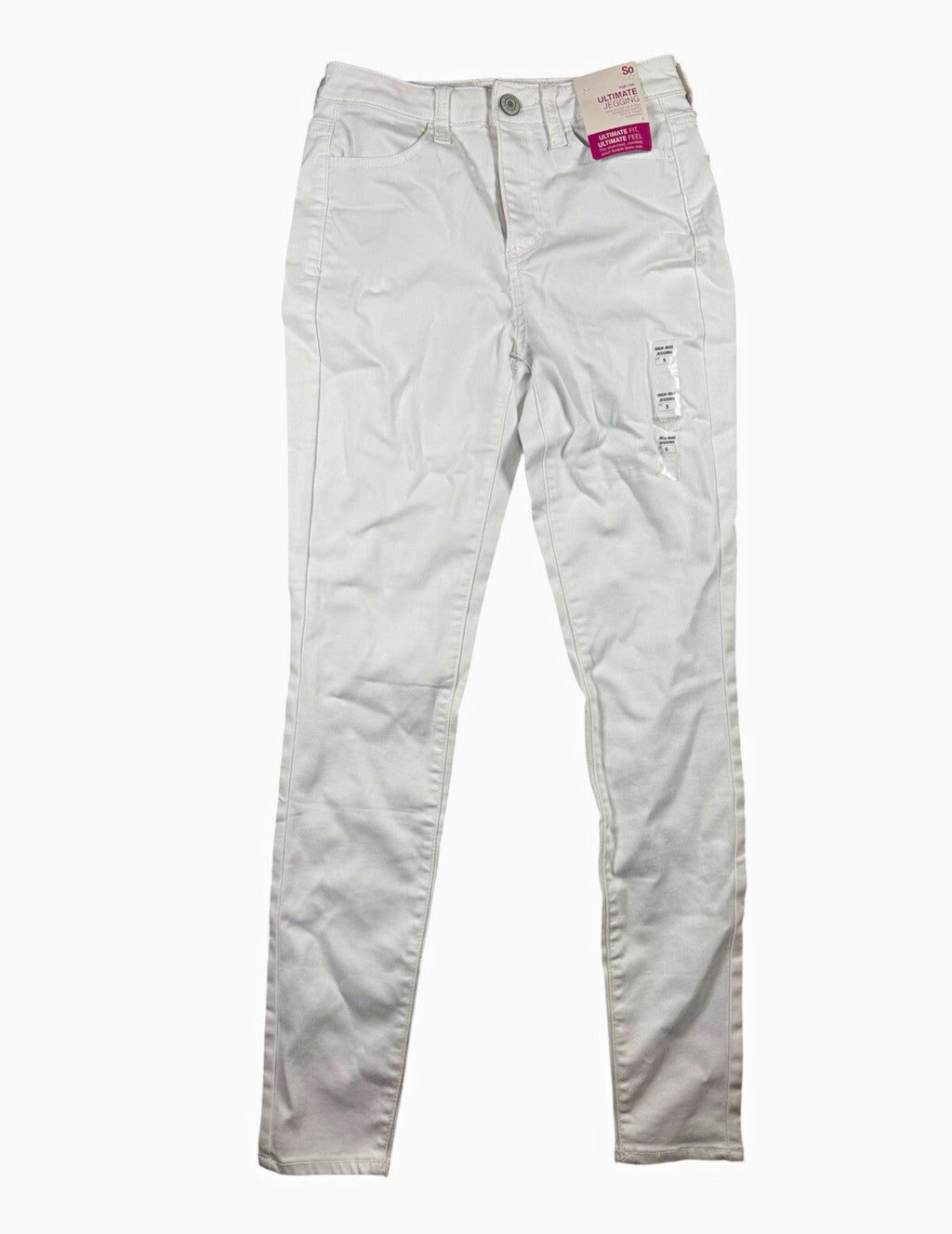 So Juniors Ultimate Jegging White Jeans Size 5 High Rise Skinny Stretch Pants