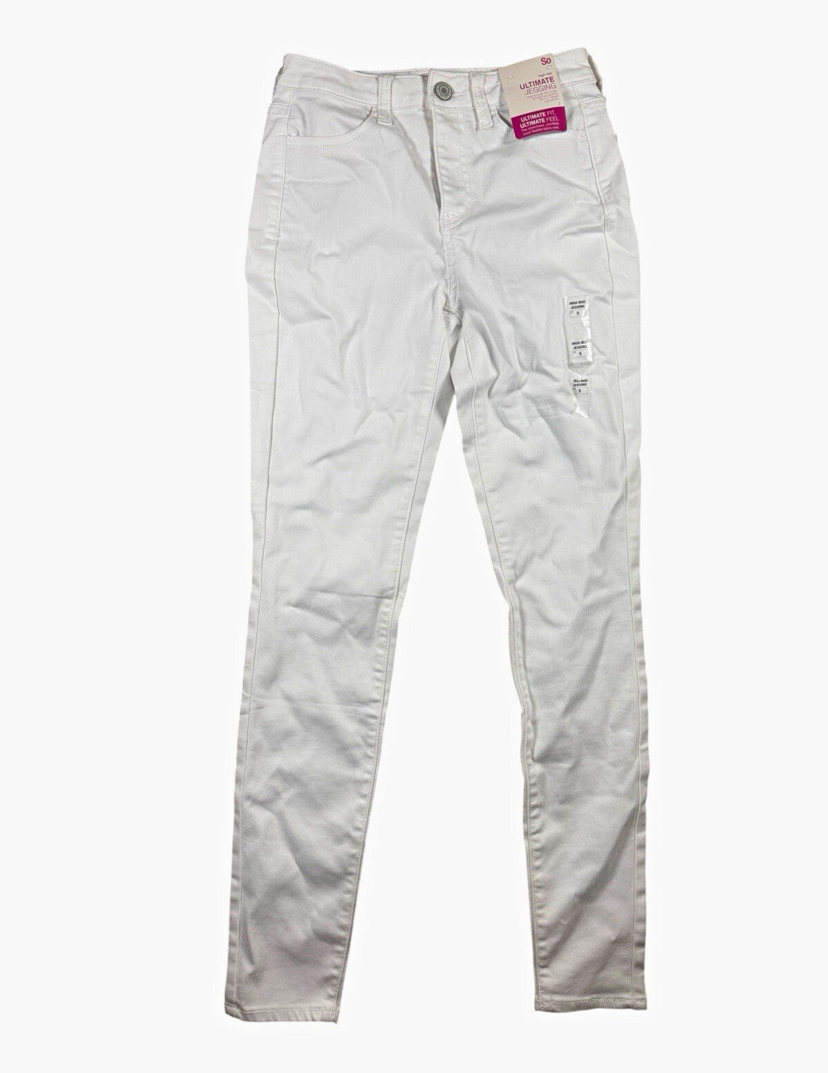 So Juniors Ultimate Jegging White Jeans Size 5 High Rise Skinny Stretch Pants