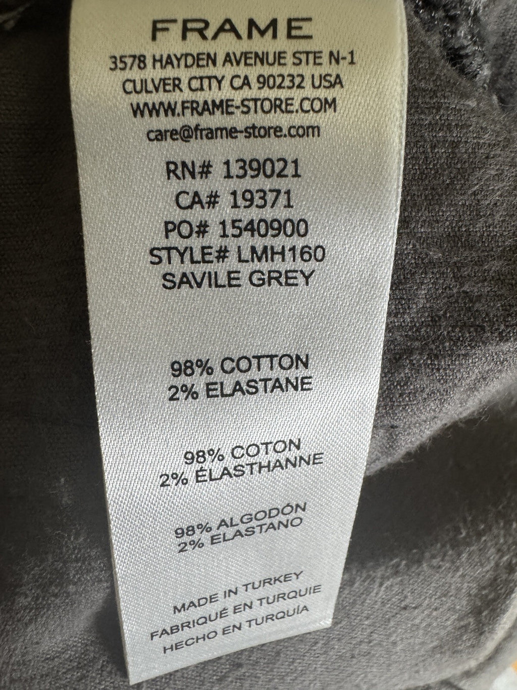 FRAME L’Homme Slim Fit Jean Size 36