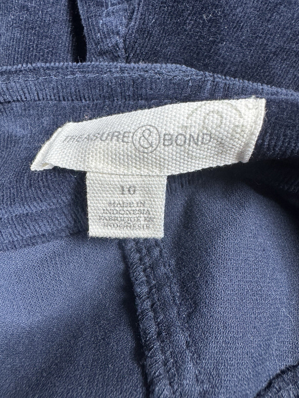 Treasure & Bond Dark Blue Exposed Button Corduroy Pants Size 10 30x31 Women's