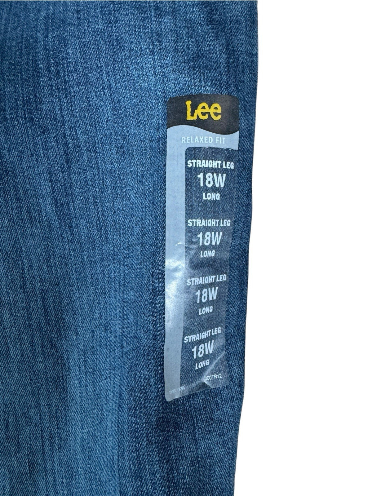 Lee Relaxed Fit Straight Leg Mid Rise Blue Medium Wash Denim Jeans 18W Long